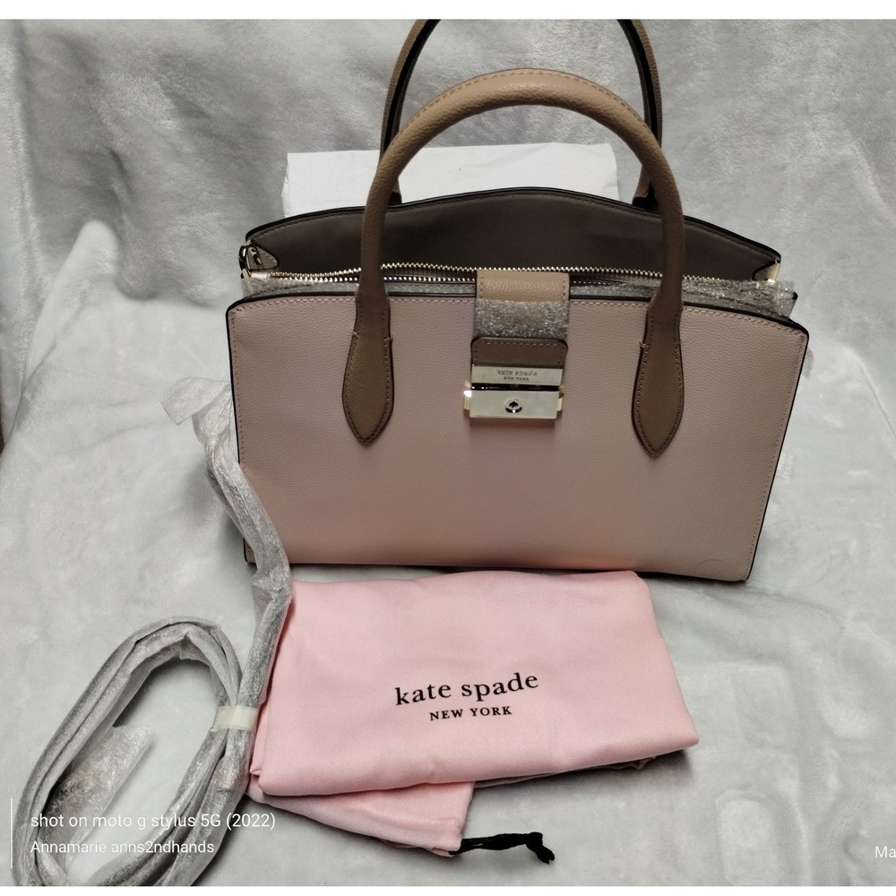 Kate Spade Voyage Medium Satchel Pale Dogwood Colorblock Leather Bag K7734 NEW